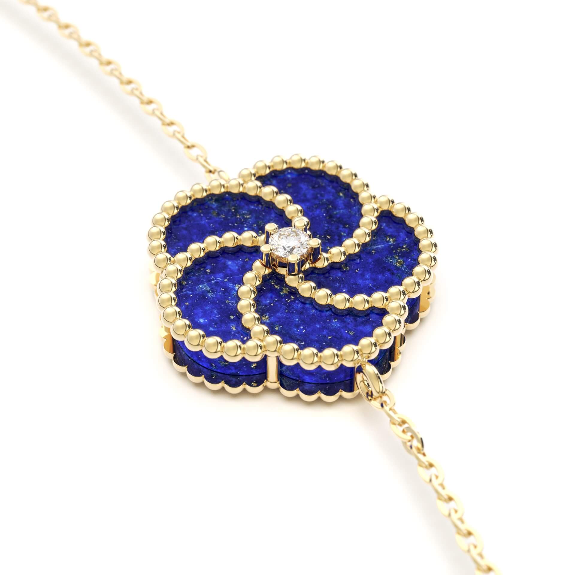 BLOOMY BRACELET WITH LAPIS AND DIAMOND