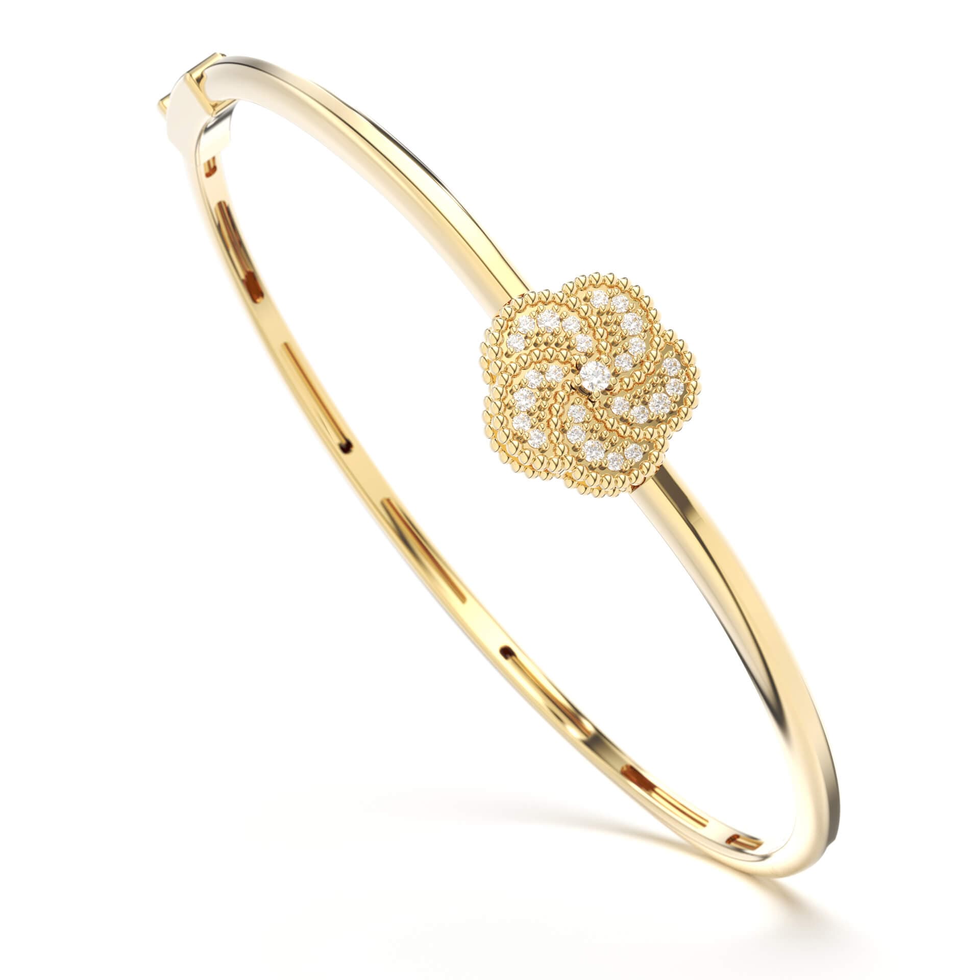 BLOOMY BANGLE WITH DIAMONDS