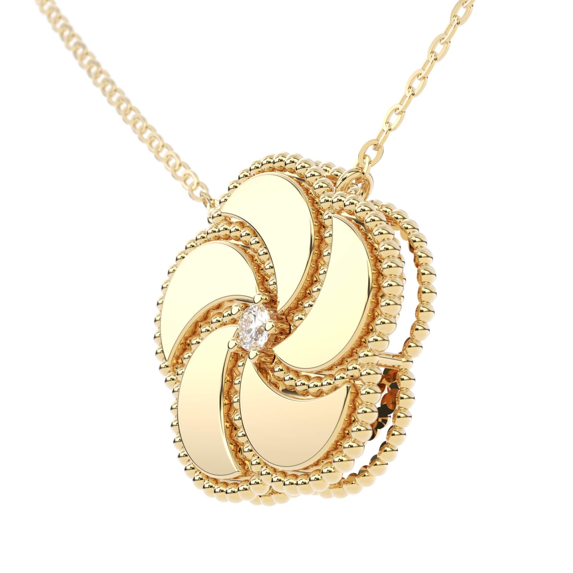 BLOOMY NECKLACE WITH DIAMOND