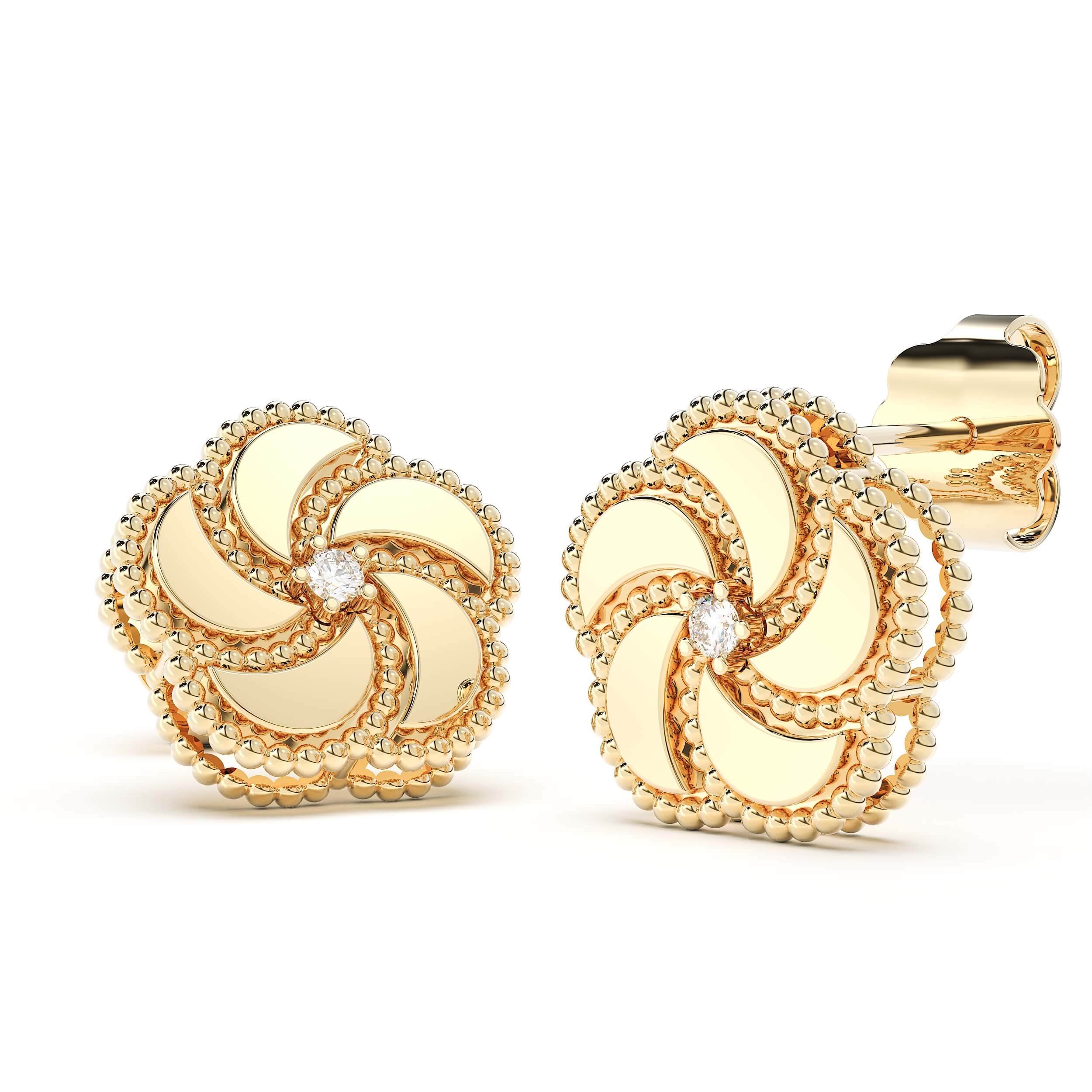 BLOOMY EARRINGS WITH DIAMONDS