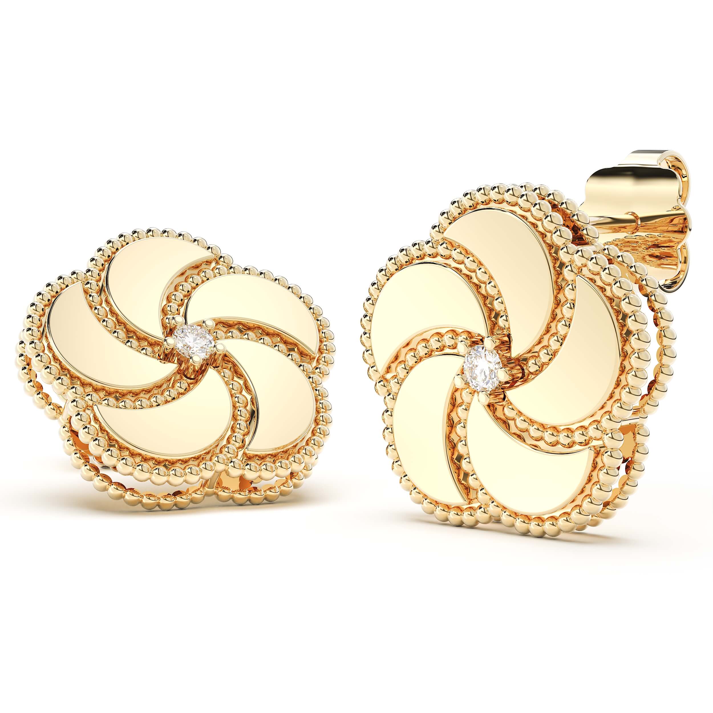 BLOOMY EARRINGS WITH DIAMONDS